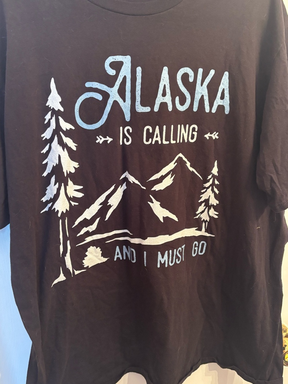 Black 'Alaska Is Calling' Short Sleeve Tee